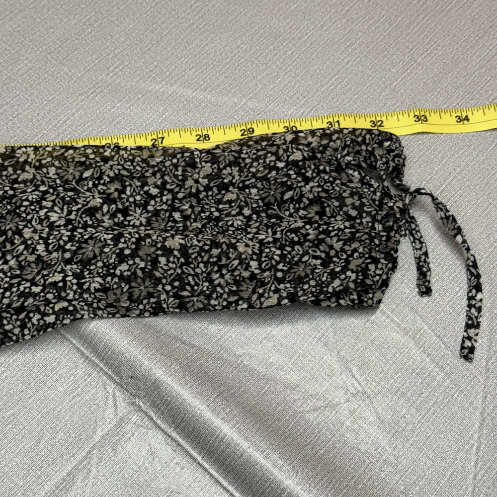 Motherhood Maternity Dress 1X Black Floral Wrap Midi - Picture 8 of 9